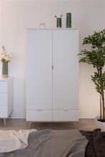 Kleiderschrank >Göteborg< in Weiß - 90x180x55cm (BxHxT)