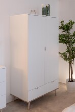 Kleiderschrank >Göteborg< in Weiß - 90x180x55cm (BxHxT)