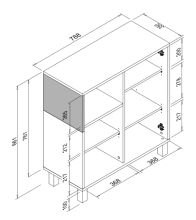 Kommode >Menorca< in Weiß - 80x86x35cm (BxHxT)