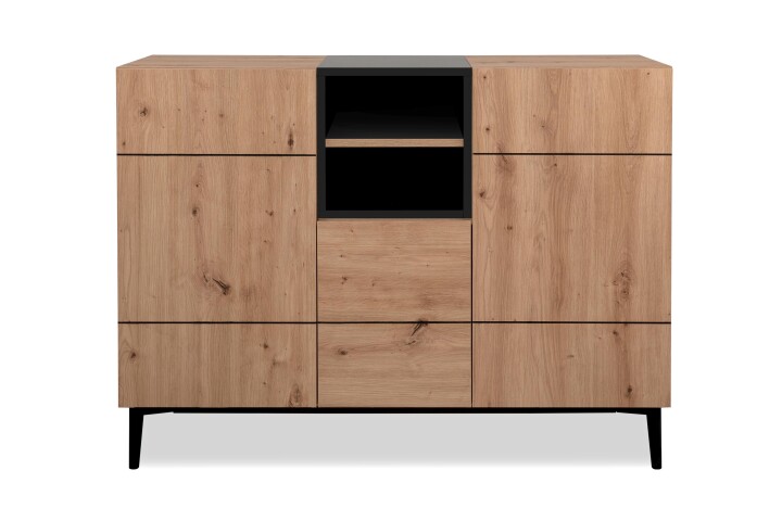 Kommode >Nola< in Artisan Eiche - 120x90x42cm (BxHxT)