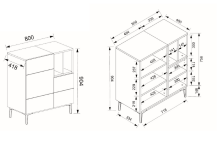 Kommode >Nola< in Artisan Eiche - 120x90x42cm (BxHxT)