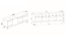 TV-Board >Nola< in Artisan Eiche - 200x65x42cm (BxHxT)