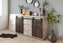 Kommode >Sevilla< in Industrial-Design Aratinga Kiefer - 140x87x40cm (BxHxT)