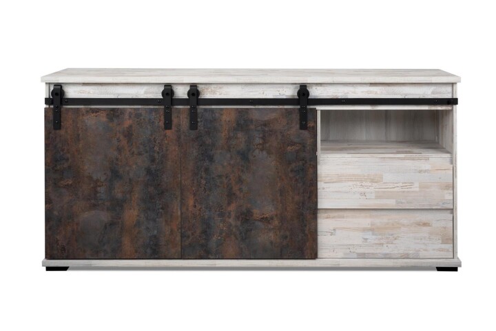 Sideboard >Sevilla< in Industrial-Design Aratinga Kiefer - 180x87x40cm (BxHxT)