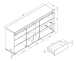 Sideboard >Sevilla< in Industrial-Design Aratinga Kiefer - 180x87x40cm (BxHxT)