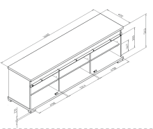 TV-Board >Sevilla< in Industrial-Design Aratinga Kiefer - 160x50x40cm (BxHxT)