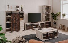 TV-Board >Sevilla< in Industrial-Design Aratinga Kiefer - 160x50x40cm (BxHxT)