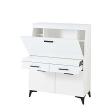 Sekretär >Secret< in weiß matt MDF - 98x124x42cm (BxHxT)