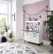 Sekretär >Secret< in weiß matt MDF - 98x124x42cm (BxHxT)