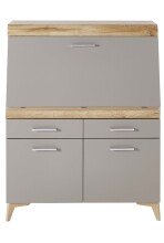 Sekretär >Secret< Basalt MDF, Absetzung Eiche Altholz