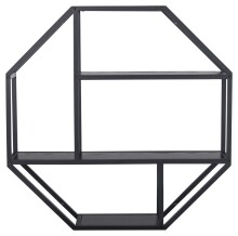 Hängeregal >Carney< in Esche Schwarz aus Metall - 77x77x20cm (BxHxT)