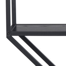 Hängeregal >Carney< in Esche Schwarz aus Metall - 77x77x20cm (BxHxT)