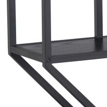 Hängeregal >Carney< in Esche Schwarz aus Metall - 77x77x20cm (BxHxT)