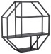 Hängeregal >Carney< in Esche Schwarz aus Metall - 77x77x20cm (BxHxT)