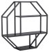 Hängeregal >Carney< in Esche Schwarz aus Metall - 77x77x20cm (BxHxT)