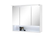 Badezimmer-Set >Bella< (3-teilig) in Weiß aus Glas - 145x190x45cm (BxHxT)