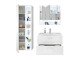 Badezimmer-Set >Bella< (3-teilig) in Weiß aus Glas - 145x190x45cm (BxHxT)