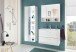 Badezimmer-Set >Bella< (3-teilig) in Weiß aus Glas - 145x190x45cm (BxHxT)