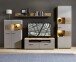Vitrine >Kathlin< in Basalt aus Metall - 65x205x37cm (BxHxT)