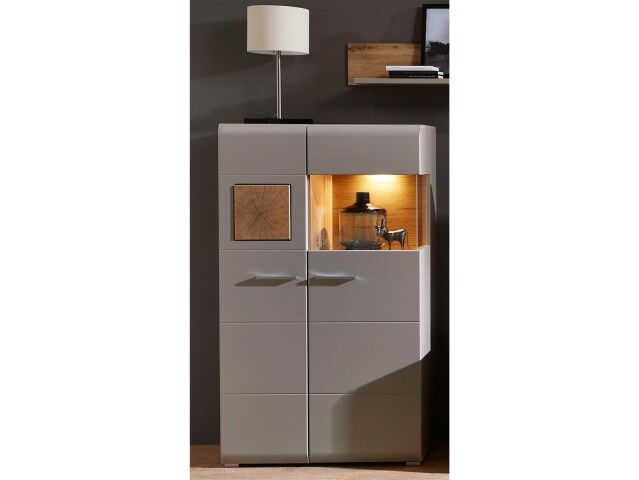 Vitrine >Kathlin< in Basalt aus Metall - 80x139x37cm (BxHxT)