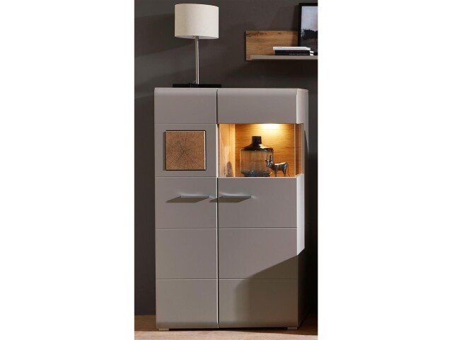 Vitrine >Kathlin< in Basalt aus Metall - 80x139x37cm (BxHxT)