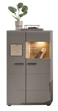 Vitrine >Kathlin< in Basalt aus Metall -...