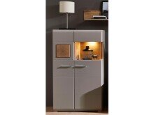 Vitrine >Kathlin< in Basalt aus Metall - 80x139x37cm (BxHxT)