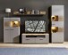 Vitrine >Kathlin< in Basalt aus Metall - 80x139x37cm (BxHxT)