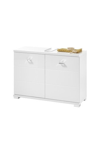 Waschbeckenunterschrank >Peter< in Weiß aus MDF - 80x57x30cm (BxHxT)