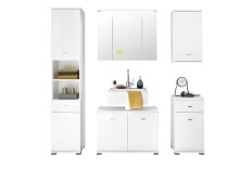 Waschbeckenunterschrank >Peter< in Weiß aus MDF - 80x57x30cm (BxHxT)