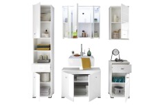 Waschbeckenunterschrank >Peter< in Weiß aus MDF - 80x57x30cm (BxHxT)