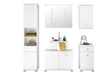 Waschbeckenunterschrank >Peter< in Weiß aus MDF - 80x57x30cm (BxHxT)