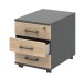 Rollcontainer in Hickory - 42,5x55x50cm (BxHxT)