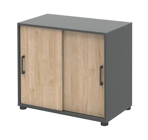Schiebetürenschrank in Hickory - 80,4x74x42,5cm (BxHxT)