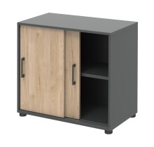 Schiebetürenschrank in Hickory - 80,4x74x42,5cm (BxHxT)