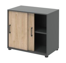 Schiebetürenschrank in Hickory - 80,4x74x42,5cm (BxHxT)