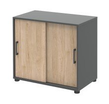 Schiebetürenschrank in Hickory - 80,4x74x42,5cm (BxHxT)