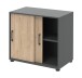 Schiebetürenschrank in Hickory - 80,4x74x42,5cm (BxHxT)