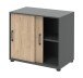Schiebetürenschrank in Hickory - 80,4x74x42,5cm (BxHxT)