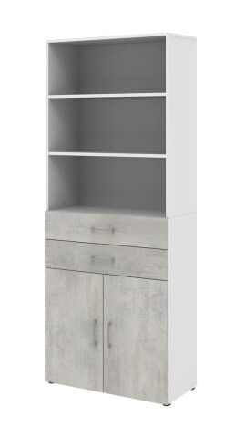 Aktenschrank in Beton Optik - 80x212,5x34,4cm (BxHxT)
