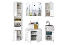 Hochschrank >Peter< in Weiß aus MDF - 38x190x30cm (BxHxT)