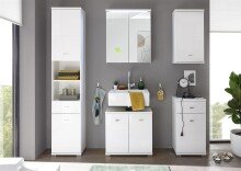 Hochschrank >Peter< in Weiß aus MDF - 38x190x30cm (BxHxT)