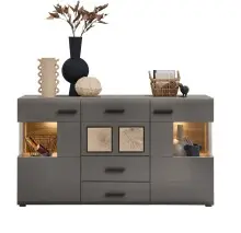 Sideboard >Kathlin< in Basalt aus Metall -...