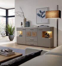 Sideboard >Kathlin< in Basalt aus Metall -...