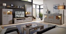 Sideboard >Kathlin< in Basalt aus Metall - 170x94x42cm (BxHxT)