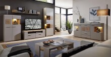 Sideboard >Kathlin< in Basalt aus Metall - 170x94x42cm (BxHxT)