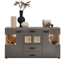 Sideboard >Kathlin< in Basalt aus Metall -...