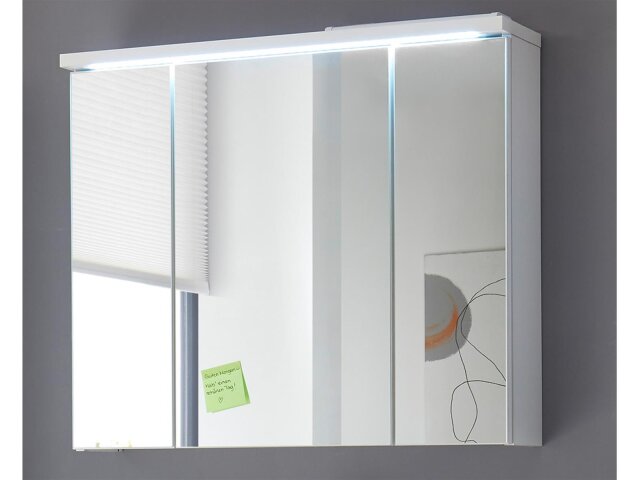 Spiegelschrank >Peter< in Weiß aus Spiegelglas - 80x69x20cm (BxHxT)