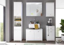 Spiegelschrank >Peter< in Weiß aus Spiegelglas - 80x69x20cm (BxHxT)
