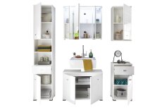 Spiegelschrank >Peter< in Weiß aus Spiegelglas - 80x69x20cm (BxHxT)
